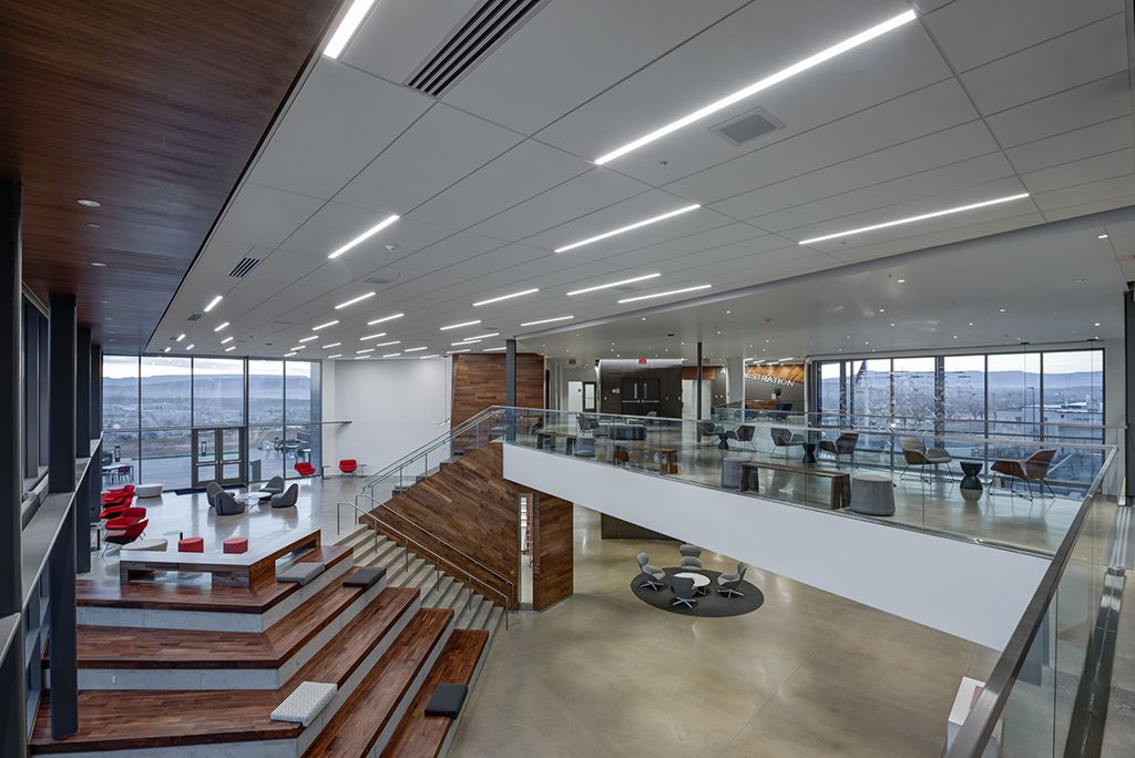 The modern atrium at Dixie Technical College